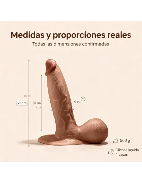 Consolador ultra realista magnus de silicona líquida 4 capas 21 cm pellizcable | Infarta toys | Dildos macizos