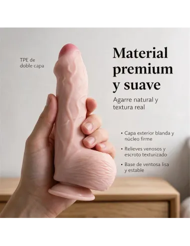 Consolador pellizcable realista maximus testiculos y sopapa 22 cm | Infarta toys | Realísticos