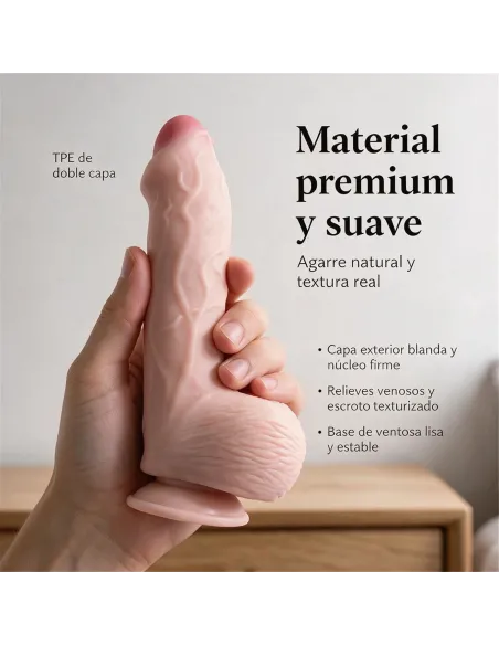 Consolador pellizcable realista maximus testiculos y sopapa 22 cm | Infarta toys | Realísticos
