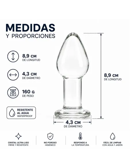 Glass anal plug crystaldrop | Infarta toys | Vidrio