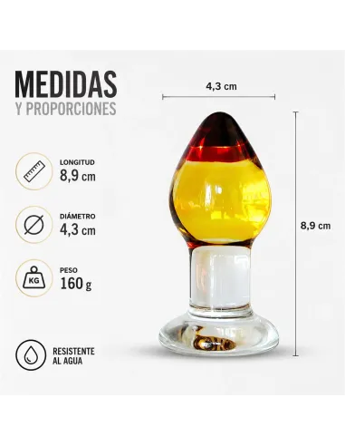 Glass anal plug amberis | Infarta toys | Vidrio