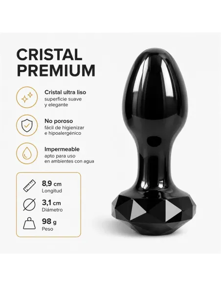 Glass anal plug dark obsidian | Infarta toys | Vidrio