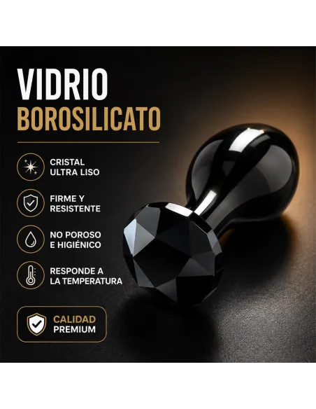 Glass anal plug dark obsidian | Infarta toys | Vidrio