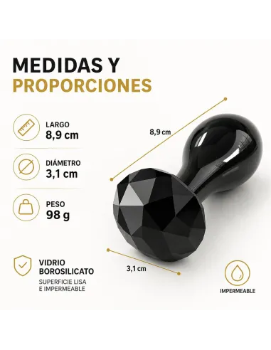 Glass anal plug dark obsidian | Infarta toys | Vidrio