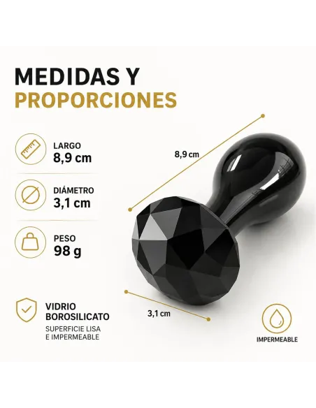 Glass anal plug dark obsidian | Infarta toys | Vidrio
