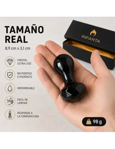 Glass anal plug dark obsidian | Infarta toys | Vidrio