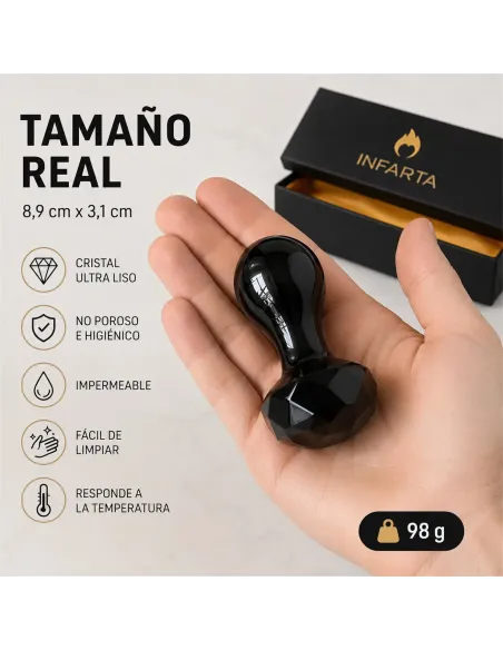 Glass anal plug dark obsidian | Infarta toys | Vidrio