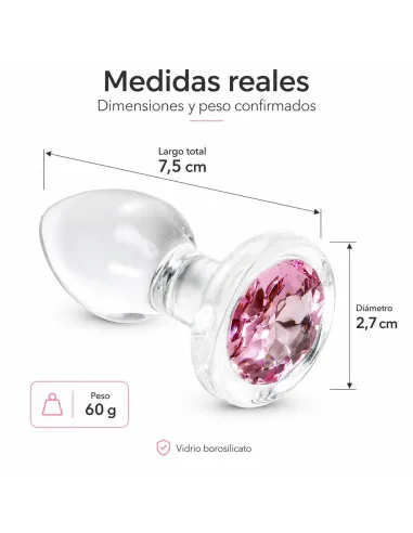 Glass anal plug gemma rosa small | Infarta toys | Vidrio