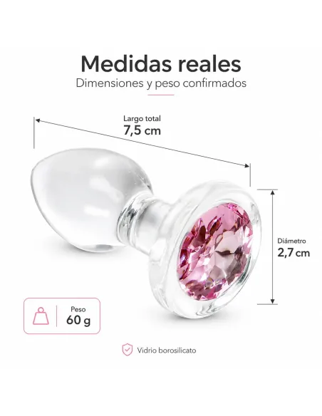 Glass anal plug gemma rosa small | Infarta toys | Vidrio