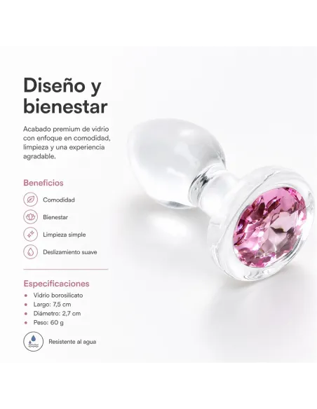 Glass anal plug gemma rosa small | Infarta toys | Vidrio