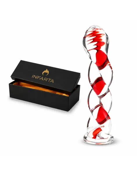 Glass dildo ruby swirl | Infarta toys | Vidrio