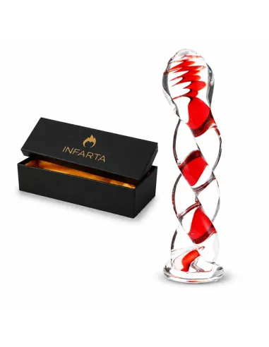 Glass dildo ruby swirl | Infarta toys | Vidrio