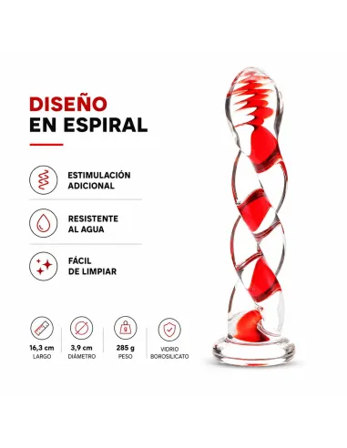 Glass dildo ruby swirl | Infarta toys | Vidrio
