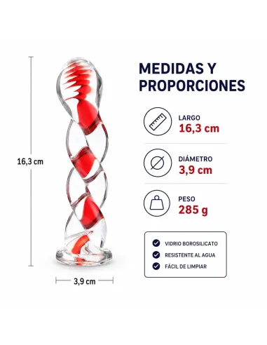 Glass dildo ruby swirl | Infarta toys | Vidrio