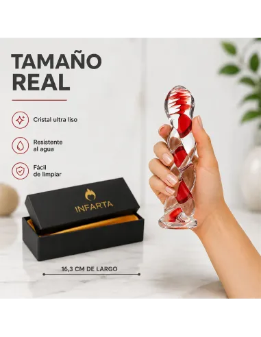 Glass dildo ruby swirl | Infarta toys | Vidrio