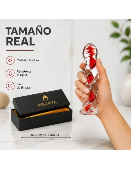 Glass dildo ruby swirl | Infarta toys | Vidrio