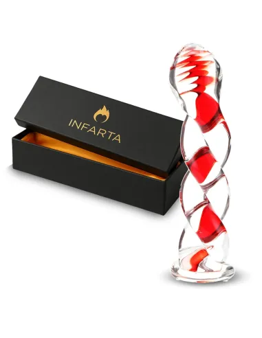 Glass dildo ruby swirl | Infarta toys | Vidrio