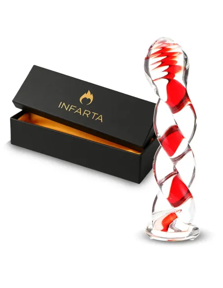 Glass dildo ruby swirl | Infarta toys | Vidrio