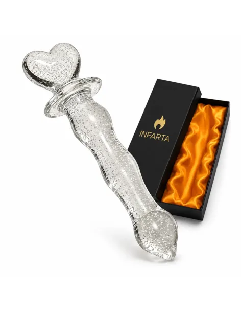 Glass dildo glow in the dark phantom heart | Infarta toys | Vidrio