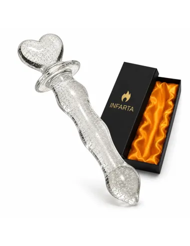 Glass dildo glow in the dark phantom heart | Infarta toys | Vidrio