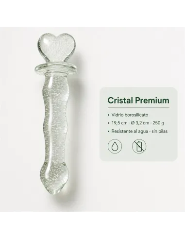 Glass dildo glow in the dark phantom heart | Infarta toys | Vidrio