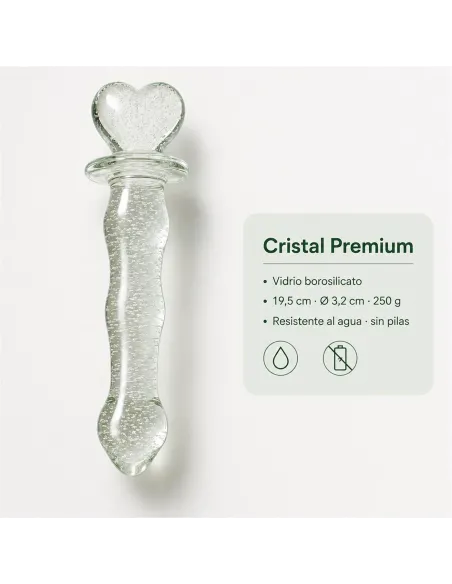 Glass dildo glow in the dark phantom heart | Infarta toys | Vidrio