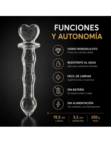 Glass dildo glow in the dark phantom heart | Infarta toys | Vidrio