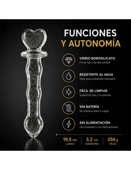 Glass dildo glow in the dark phantom heart | Infarta toys | Vidrio