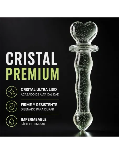 Glass dildo glow in the dark phantom heart | Infarta toys | Vidrio