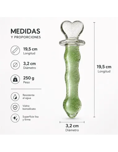 Glass dildo glow in the dark phantom heart | Infarta toys | Vidrio