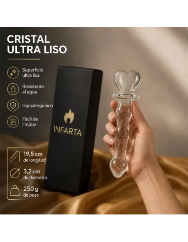 Glass dildo glow in the dark phantom heart | Infarta toys | Vidrio