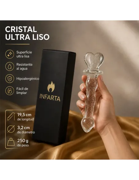 Glass dildo glow in the dark phantom heart | Infarta toys | Vidrio