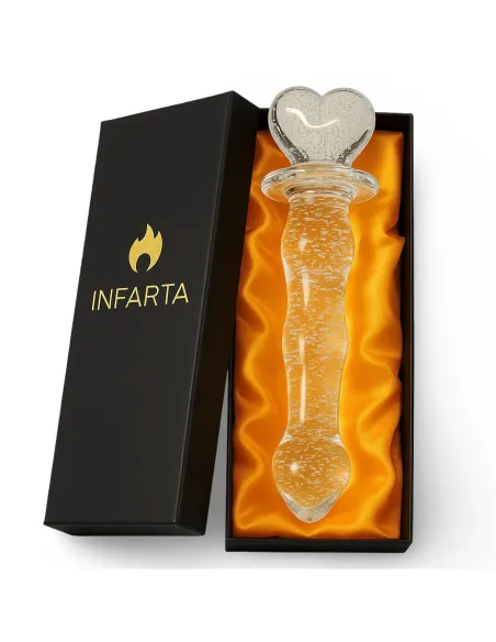 Glass dildo glow in the dark phantom heart | Infarta toys | Vidrio