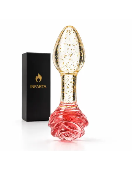 Glass anal plug glow in the dark phantom rose | Infarta toys | Vidrio