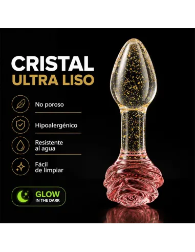 Glass anal plug glow in the dark phantom rose | Infarta toys | Vidrio