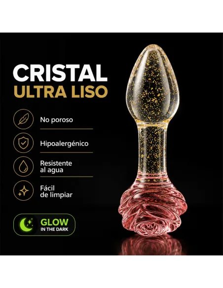 Glass anal plug glow in the dark phantom rose | Infarta toys | Vidrio