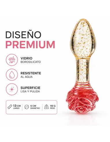 Glass anal plug glow in the dark phantom rose | Infarta toys | Vidrio