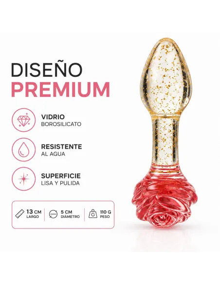Glass anal plug glow in the dark phantom rose | Infarta toys | Vidrio