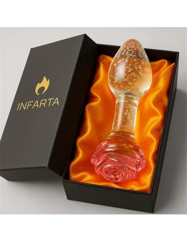 Glass anal plug glow in the dark phantom rose | Infarta toys | Vidrio