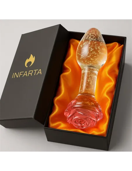 Glass anal plug glow in the dark phantom rose | Infarta toys | Vidrio