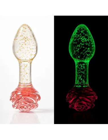 Glass anal plug glow in the dark phantom rose | Infarta toys | Vidrio