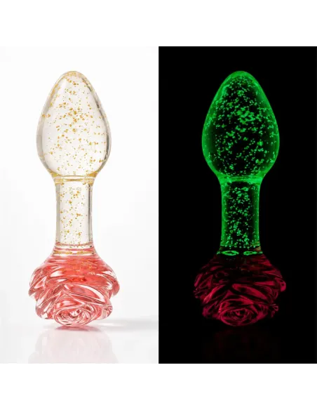 Glass anal plug glow in the dark phantom rose | Infarta toys | Vidrio