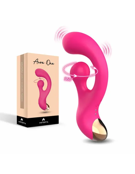 Vibrador punto-g estimulador de clitoris rotación 360° 17,5 cm aura one | Infarta toys | Estimuladores clítoris
