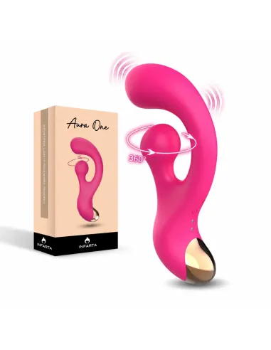 Vibrador punto-g estimulador de clitoris rotación 360° 17,5 cm aura one | Infarta toys | Estimuladores clítoris
