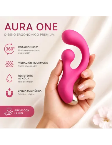 Vibrador punto-g estimulador de clitoris rotación 360° 17,5 cm aura one | Infarta toys | Estimuladores clítoris
