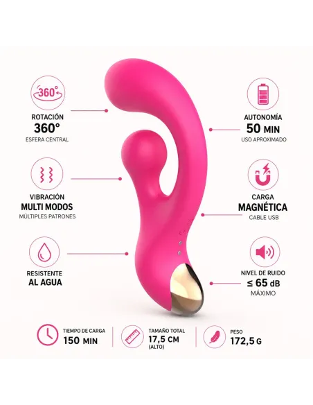 Vibrador punto-g estimulador de clitoris rotación 360° 17,5 cm aura one | Infarta toys | Estimuladores clítoris