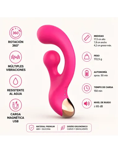 Vibrador punto-g estimulador de clitoris rotación 360° 17,5 cm aura one | Infarta toys | Estimuladores clítoris
