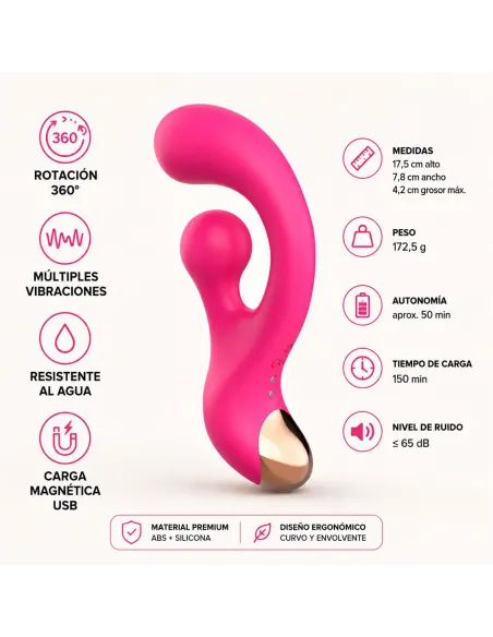 Vibrador punto-g estimulador de clitoris rotación 360° 17,5 cm aura one | Infarta toys | Estimuladores clítoris