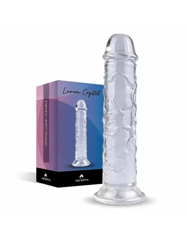 Consolador transparente lumen crystal de tpe flexible con ventosa 16 cm | Infarta toys | Dildos macizos
