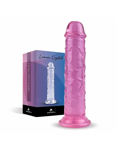 Consolador violeta lumen crystal de tpe flexible con ventosa 16 cm | Infarta toys | Dildos macizos